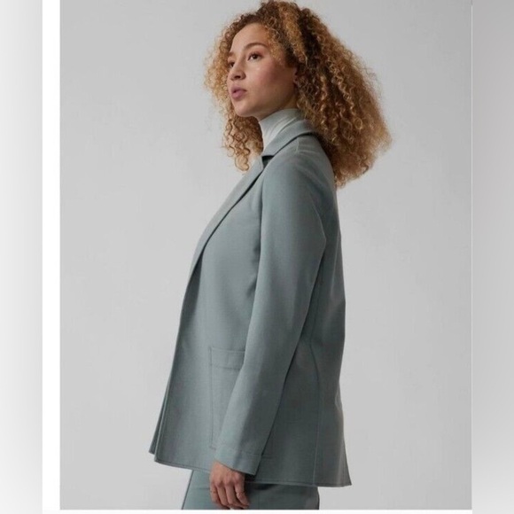 Athleta Eastbound Blazer, Minimalist Gray Sage Green, Size 4 - Picture 3 of 10